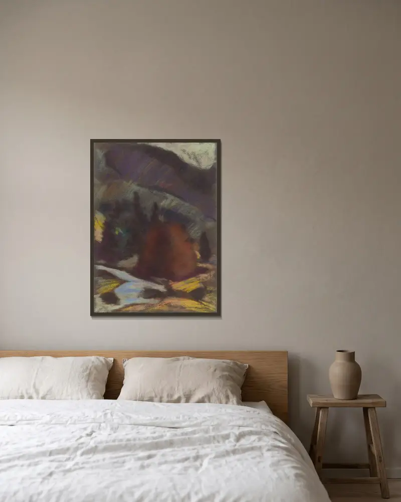 Unter dem Berg von Zolo Palugyay gerahmt an einer Wand
