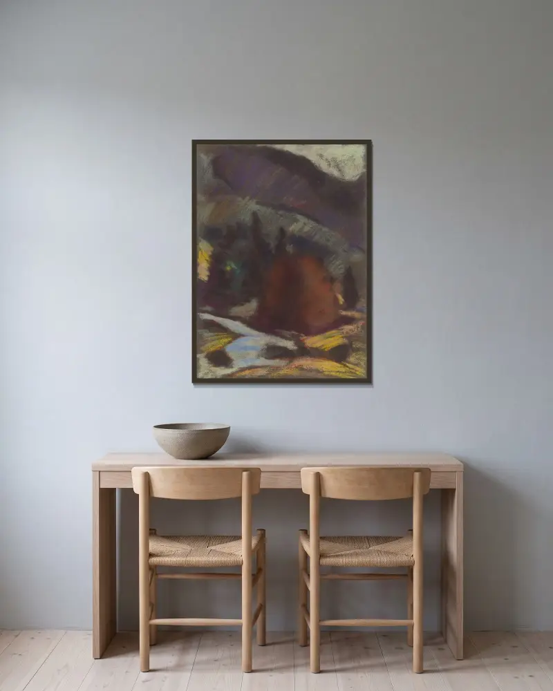 Unter dem Berg von Zolo Palugyay gerahmt an einer Wand
