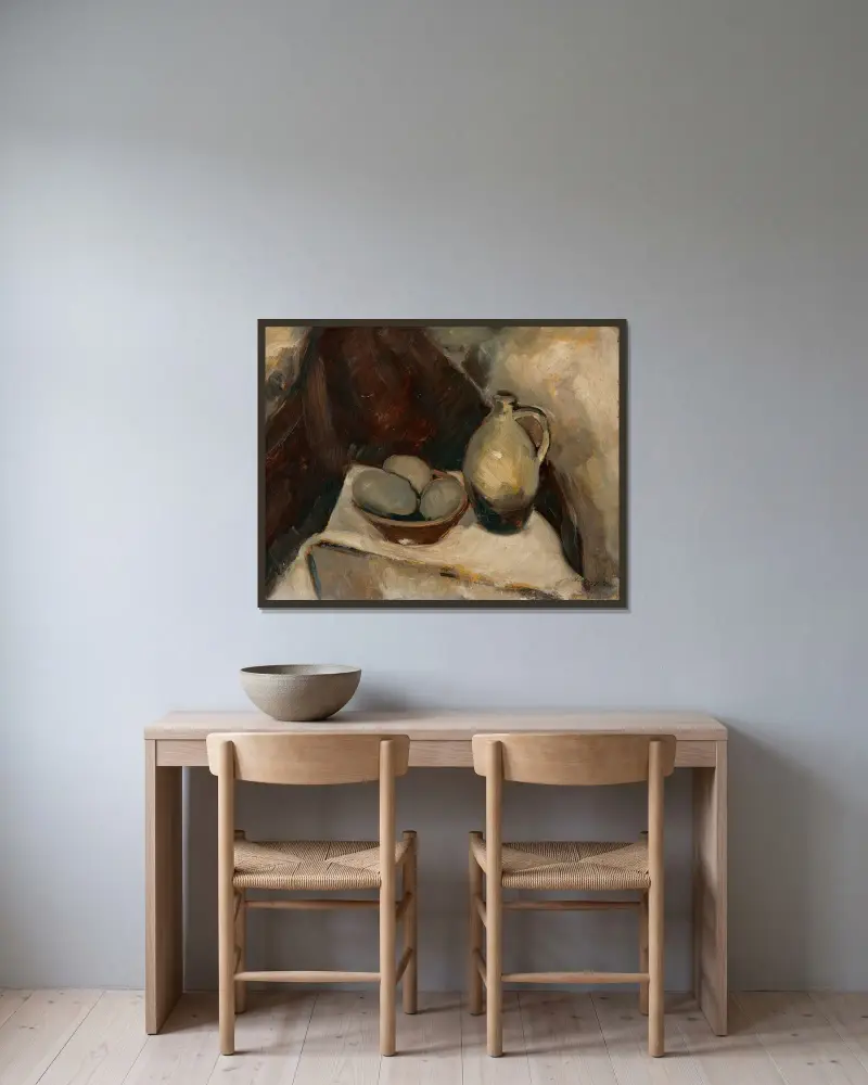 Stilleben av Zolo Palugyay inramad på en vägg