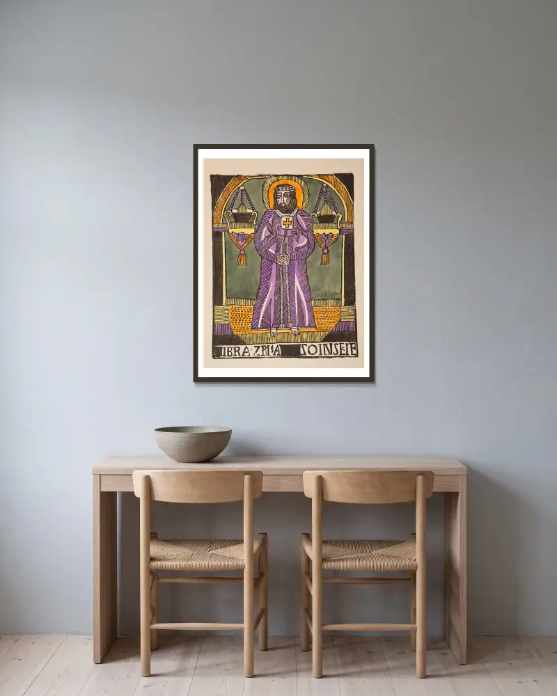Christ of Nazareth av Zygmunt Łazarski inramad på en vägg