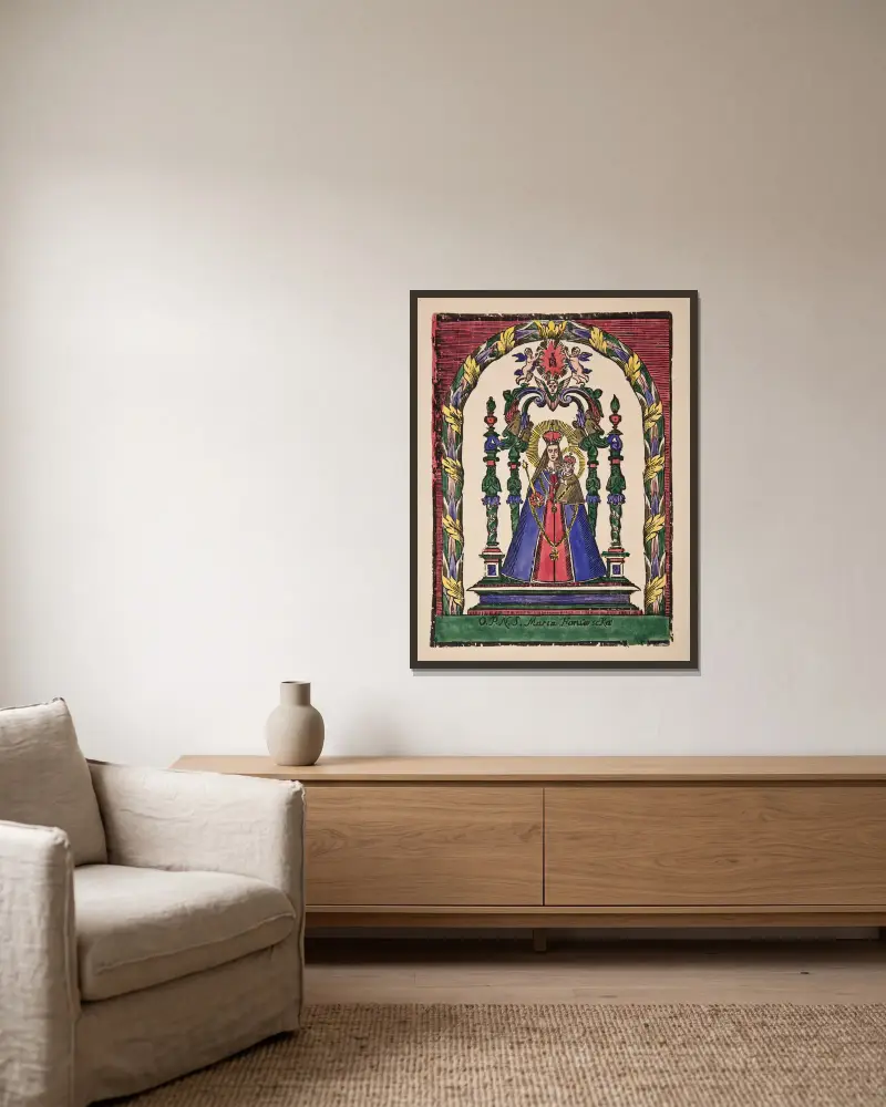 Our Lady of Hansfelde av Zygmunt Łazarski inramad på en vägg