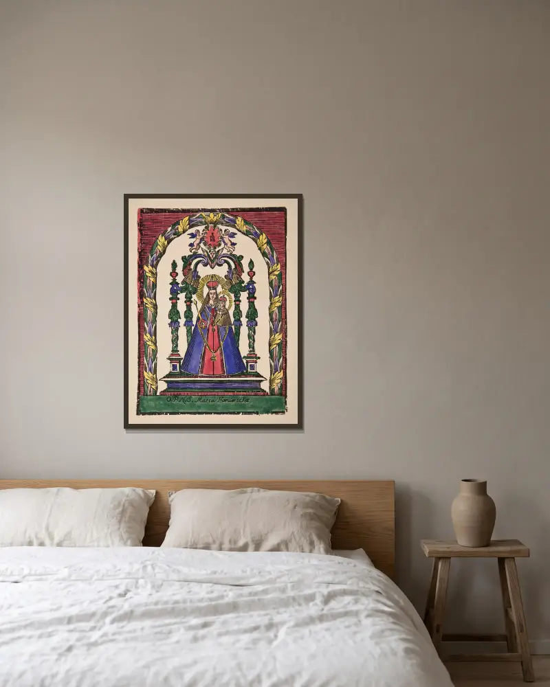 Our Lady of Hansfelde av Zygmunt Łazarski inramad på en vägg