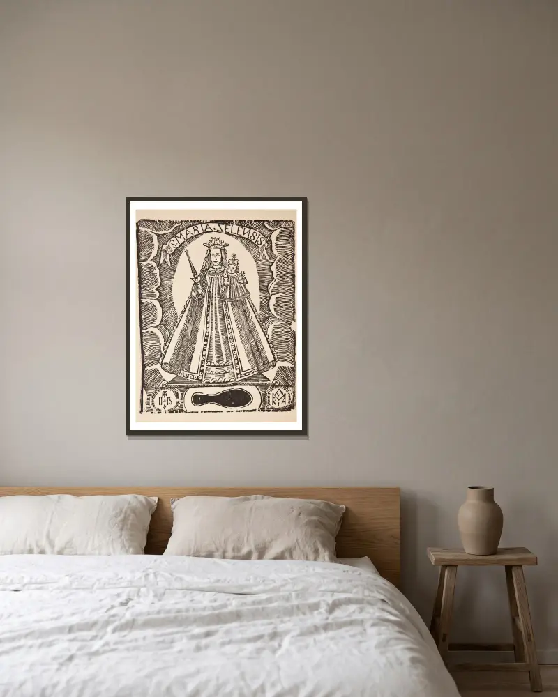 Our Lady of Mariazell, 1921 – nr 2 av Zygmunt Łazarski inramad på en vägg