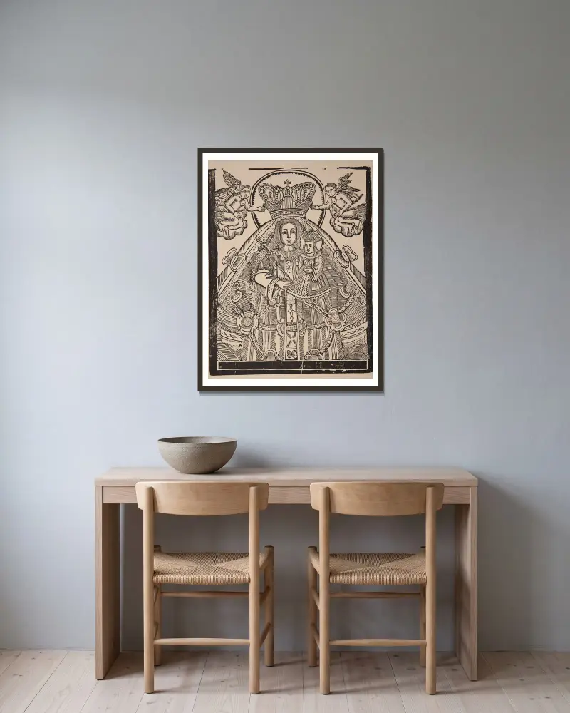 Our Lady of Tursko av Zygmunt Łazarski inramad på en vägg