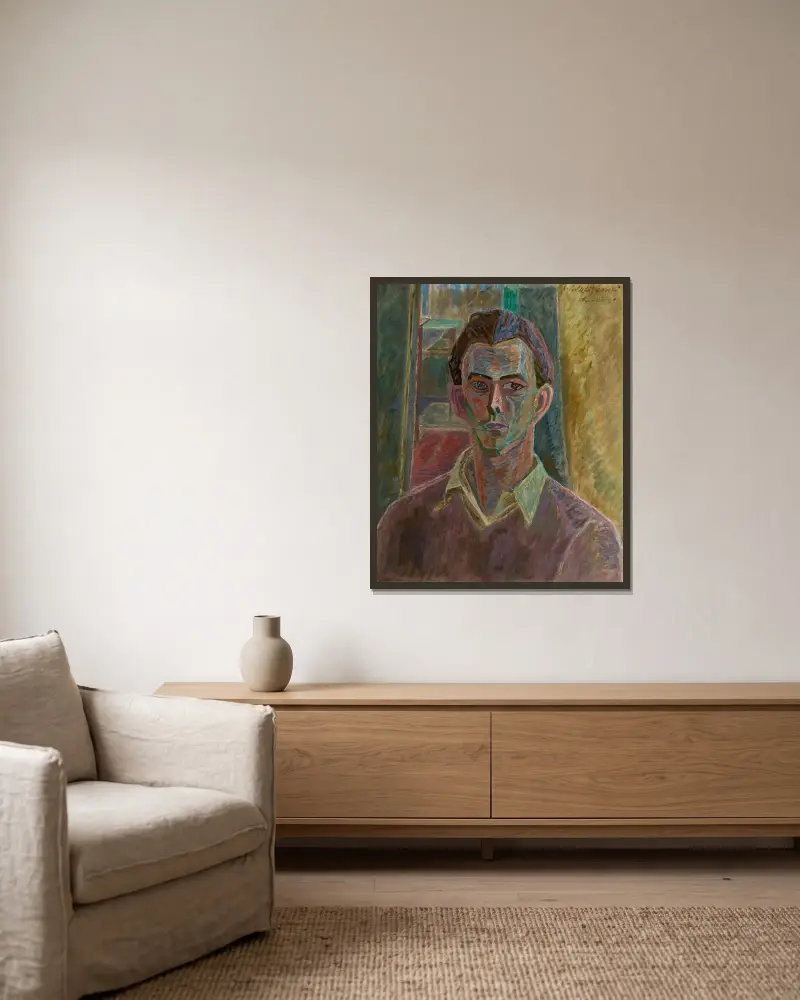 Self-portrait von Zygmunt Waliszewski gerahmt an einer Wand