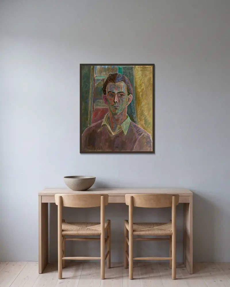 Self-portrait von Zygmunt Waliszewski gerahmt an einer Wand
