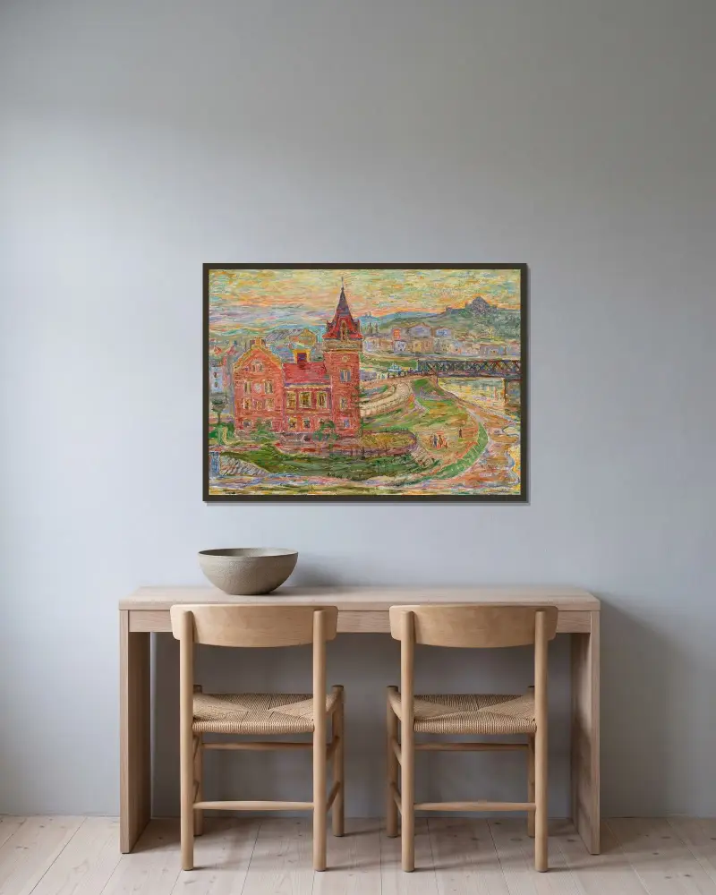 Blick von der Wawel von Zygmunt Waliszewski gerahmt an einer Wand
