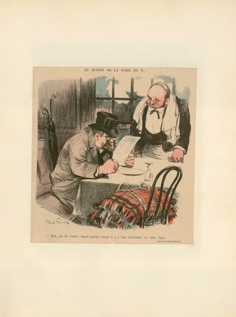 Au buffet de la gare de X…, Abel Faivre
