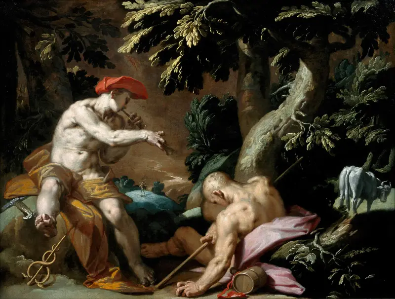 Mercurius, Argus och Io av Abraham Bloemaert