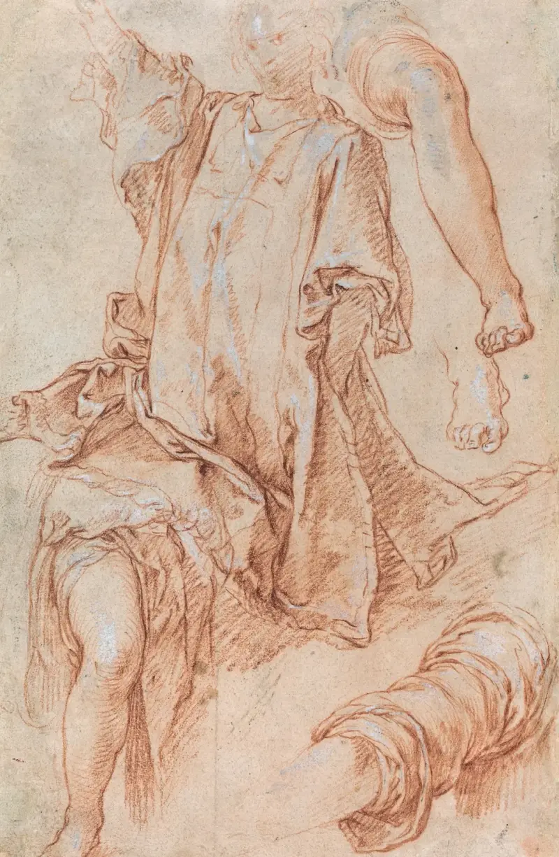 Studier av ben och drapering av Abraham Bloemaert