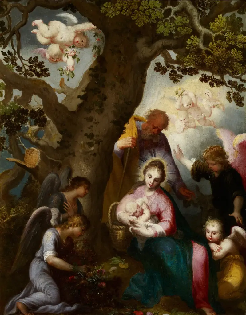 Flykten till Egypten av Abraham Bloemaert