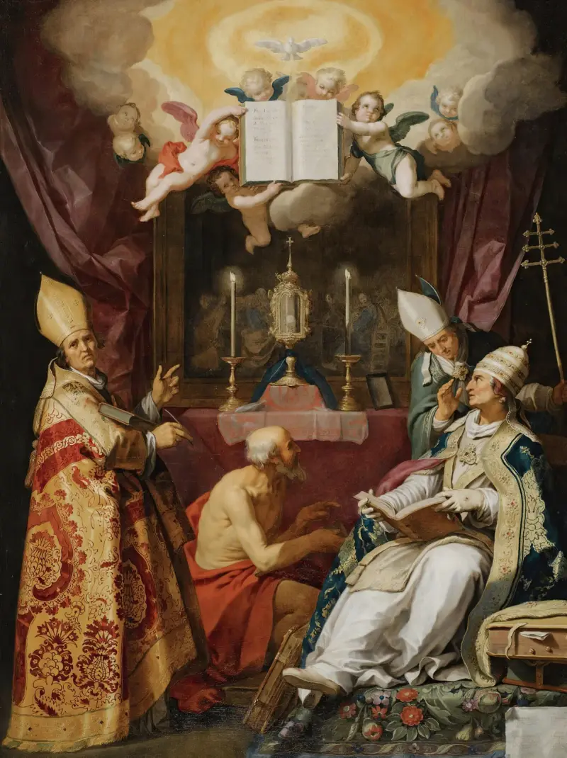 The Four Fathers Of The Latin Church av Abraham Bloemaert