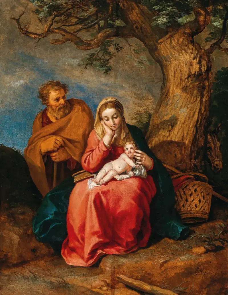 Rasten under flykten till Egypten av Abraham Bloemaert