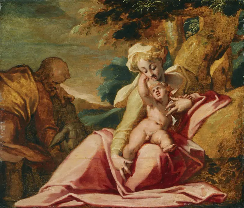 Vilan under flykten till Egypten av Abraham Bloemaert