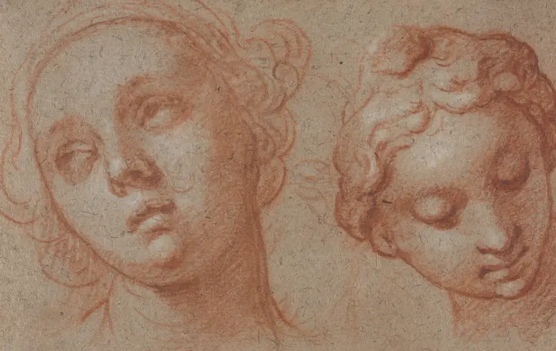 Zwei Frauenköpfe von Abraham Bloemaert
