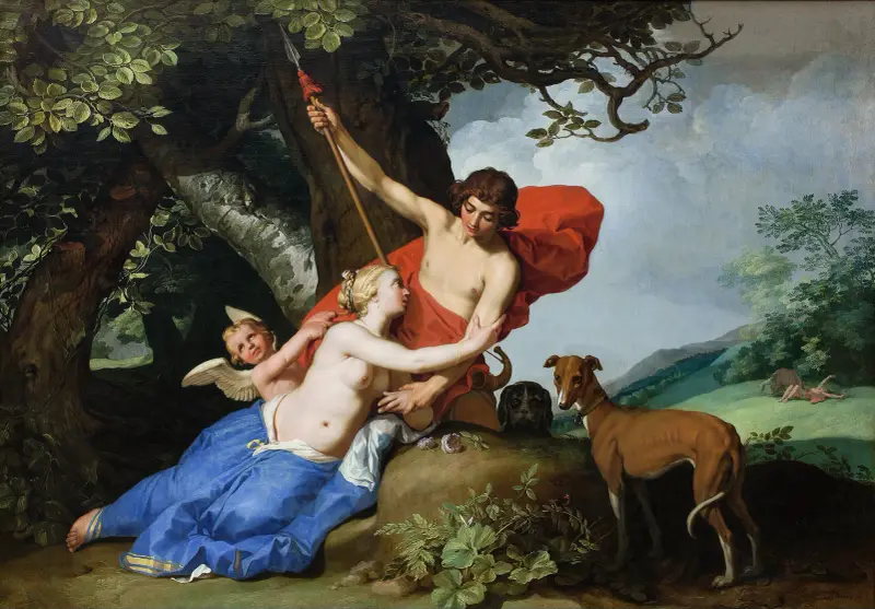 Venus und Adonis, 1632 von Abraham Bloemaert