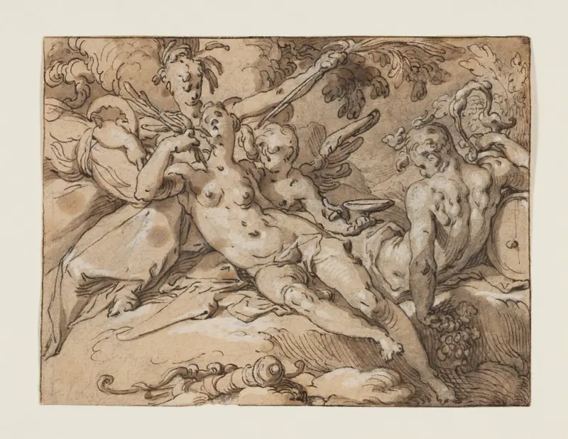 Wenus i Bachus (Bez Cerery i Bachusa Wenus by zmarzła), Abraham Bloemaert