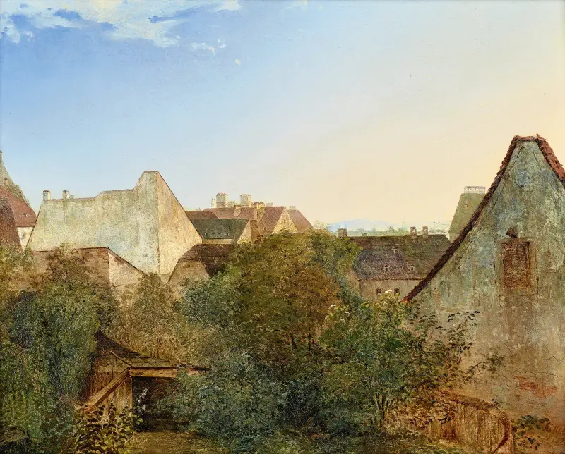 Pohled na vídeňské předměstské domy (Beatrixgasse), Adalbert Stifter