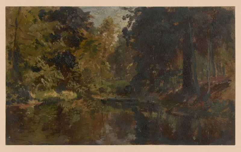 Forest lake in Oborniki Śląskie av Adolf Dressler