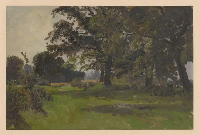Trees in a meadow near Jelcz av Adolf Dressler