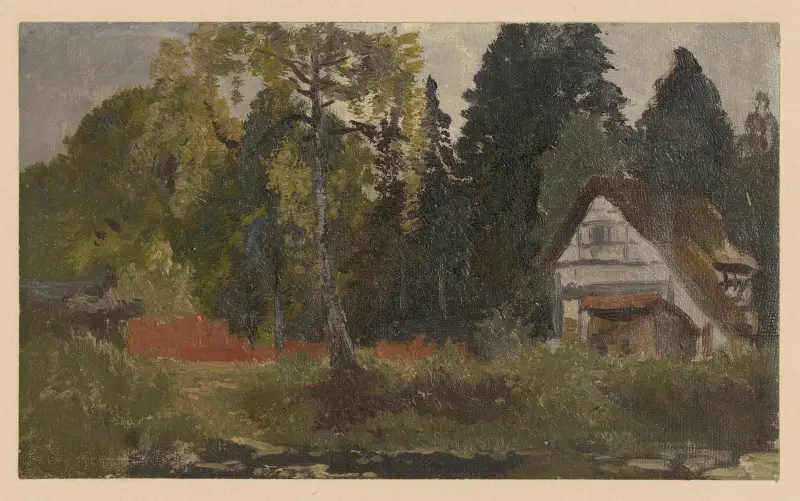 View of a house in Pełcznica av Adolf Dressler
