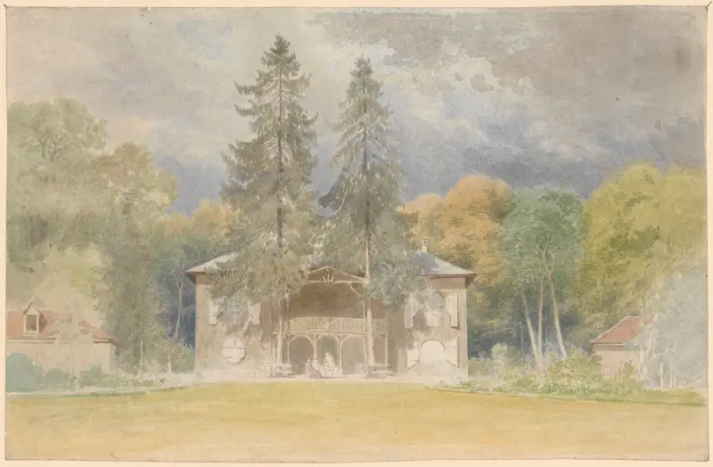 Vy över en villa i Sokołowsko av Adolf Dressler
