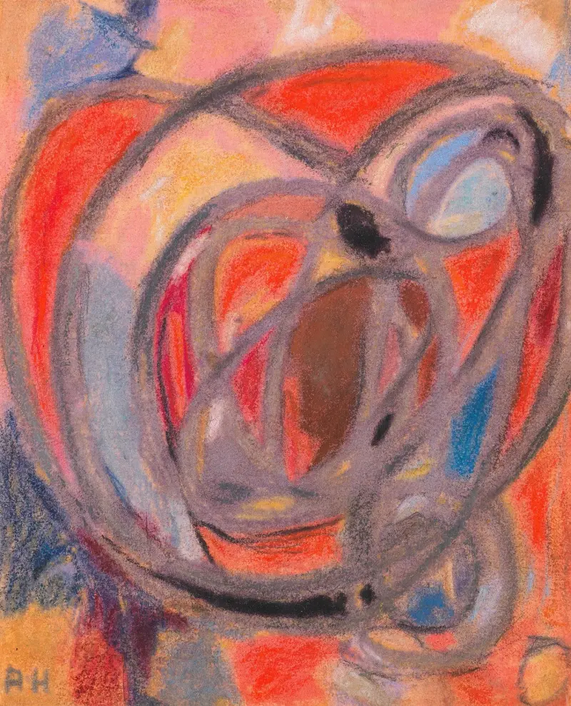 Komposition (Rund- und Ovalformen), 1930 – Nr. 3 von Adolf Hölzel