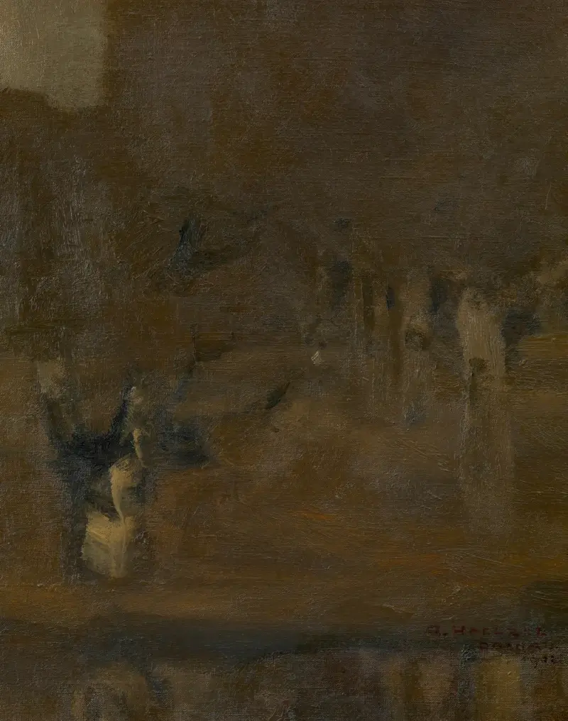 Landskapsstudie från Dachau av Adolf Hölzel