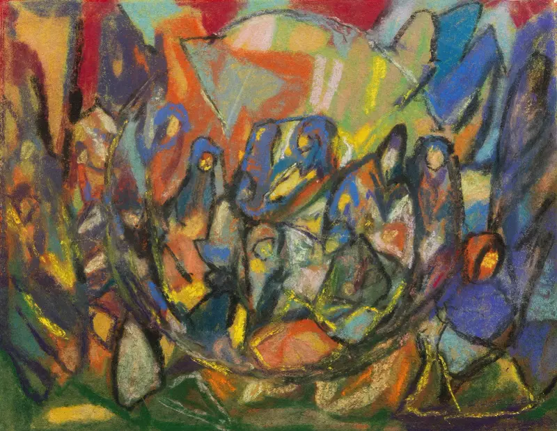 Bez názvu (figurální kompozice), 1930 – Nr. 3, Adolf Hölzel