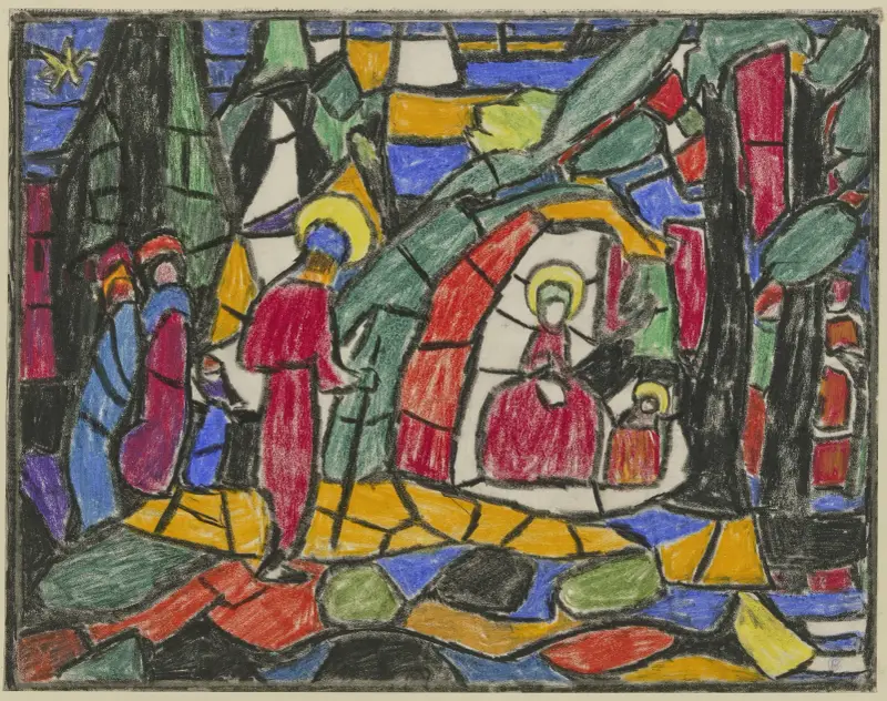 Die Geburt Christi von Adolf Hölzel