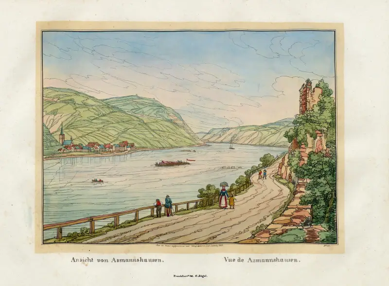 Blick auf Asmannshausen von Johann Adolf Lasinsky