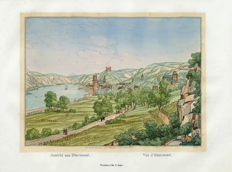 Vy av Oberwesel av Johann Adolf Lasinsky