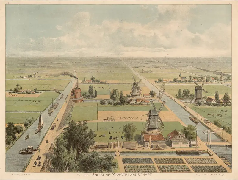 Holländische Marschlandschaft av Adolf Lehmann