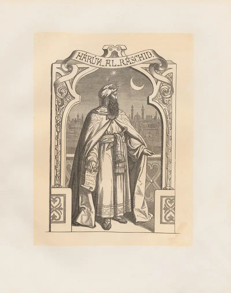 Harun al Raschid av Adolf Schrödter