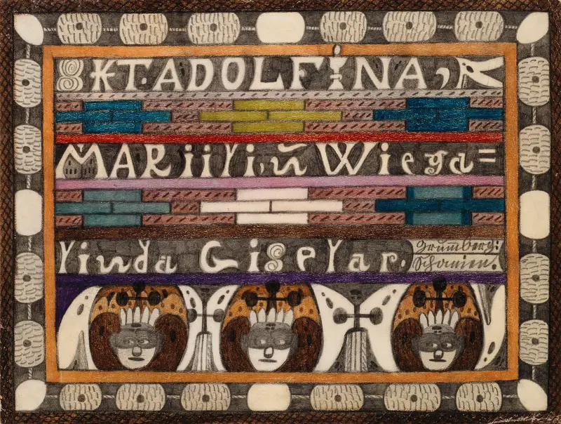 Skt. Adolfina, Mariili, und Wiegalinda Giselar av Adolf Wölfli