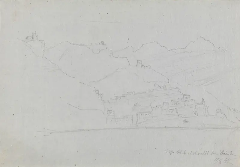 Amalfi sett från havet av Adolph Tidemand