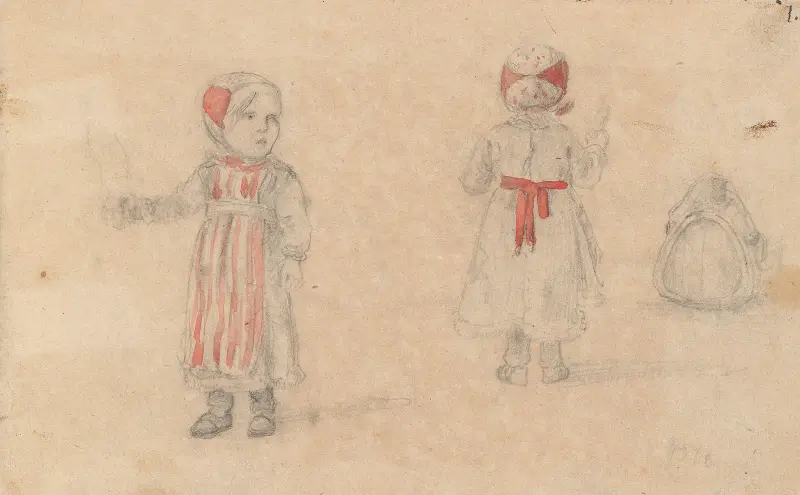 Barnestudier av Adolph Tidemand