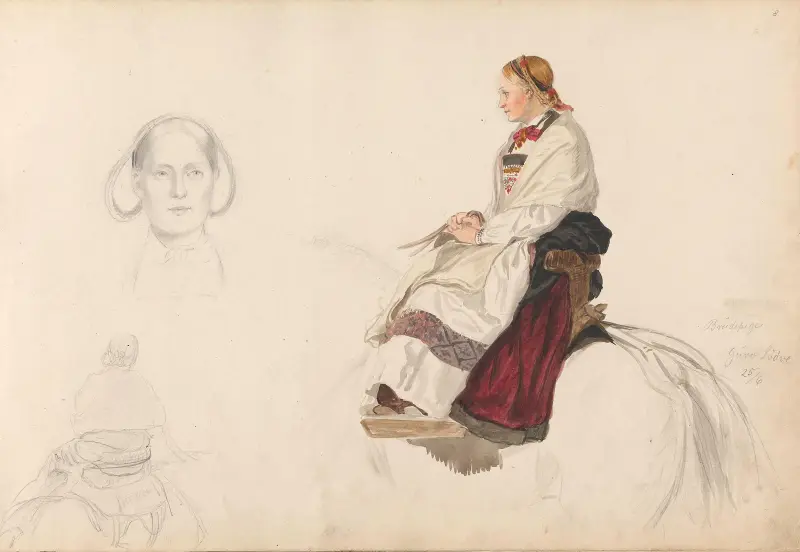 Brudtärnan Guro Lødve, Vossevangen av Adolph Tidemand
