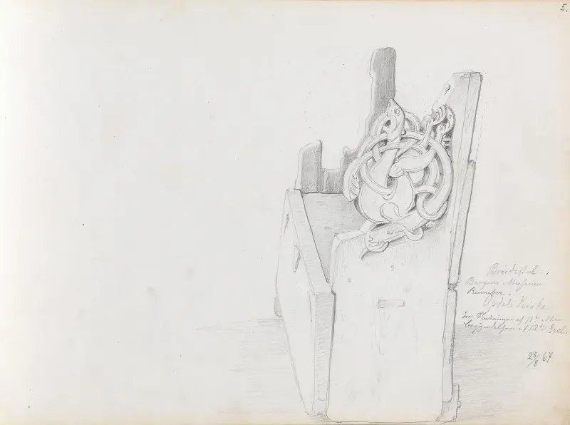 Brudstol, Bergen museum av Adolph Tidemand