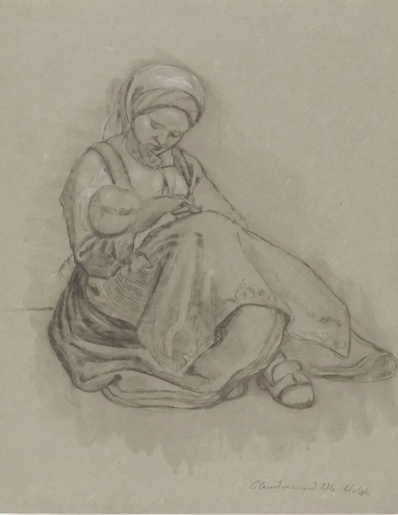 Claudine med lille Adolph av Adolph Tidemand