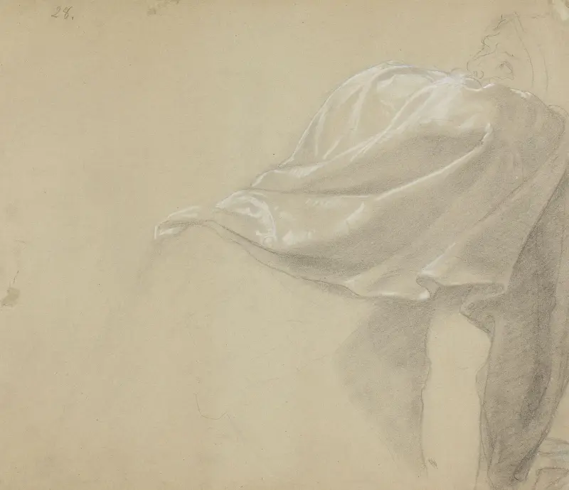 Draperistudier 2 av Adolph Tidemand