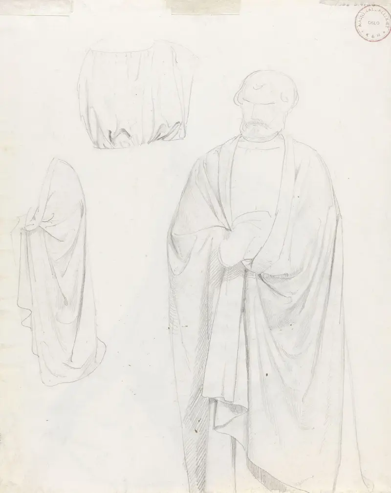 Studia draperii, Adolph Tidemand
