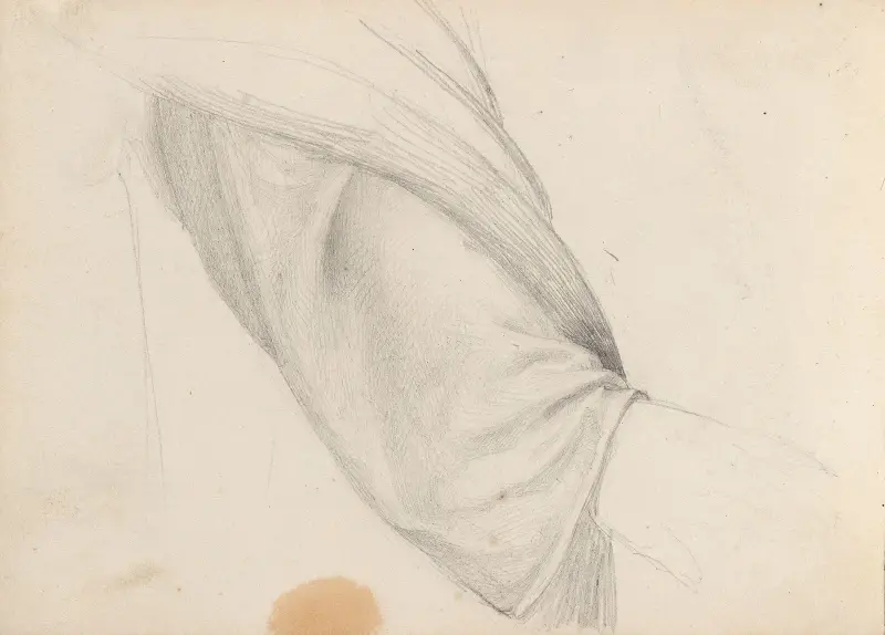 Drapery study av Adolph Tidemand