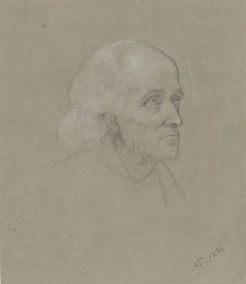 Starszy mężczyzna z długimi włosami, Adolph Tidemand