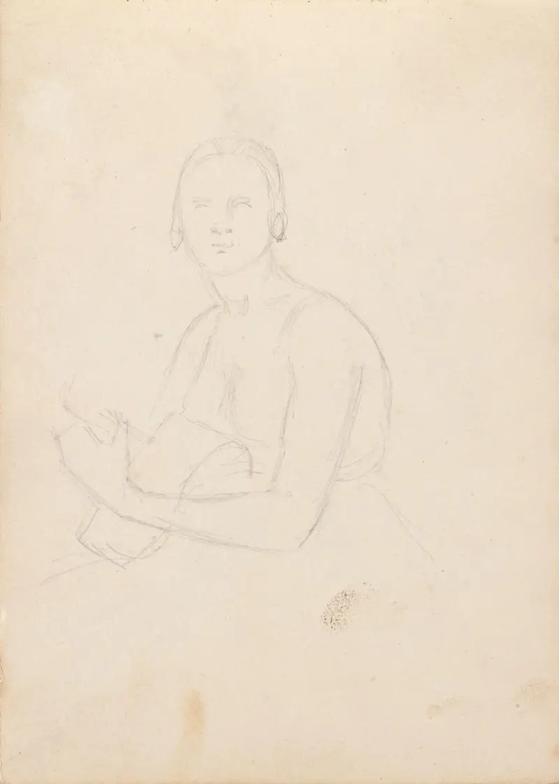 Kvinnlig figur (troligen 1838 eller 1839) av Adolph Tidemand