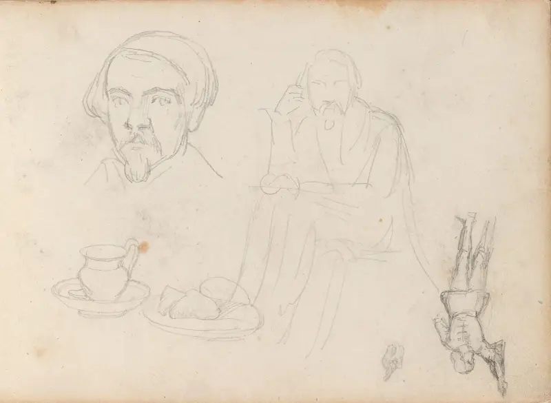 Figurstudier; kanna och fat av Adolph Tidemand