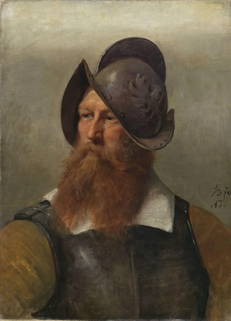 Figure Study for Christian IV founding Christiania av Adolph Tidemand