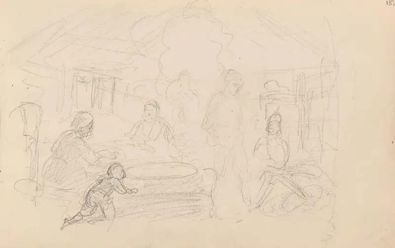 Figurer i ett eldhus av Adolph Tidemand