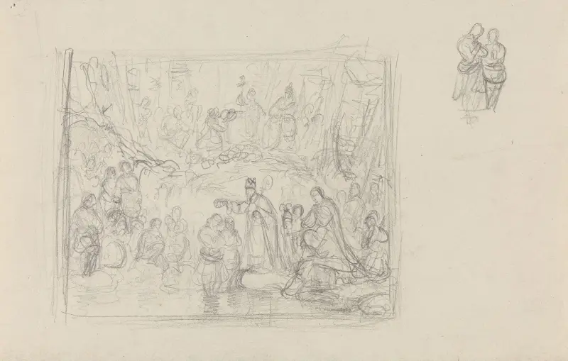 Figurscene med kroning av Adolph Tidemand