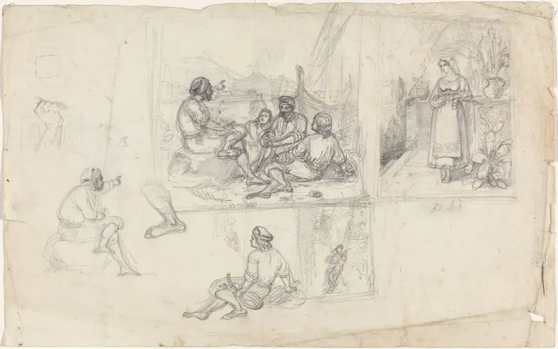 Figurscener med italienske motiver av Adolph Tidemand